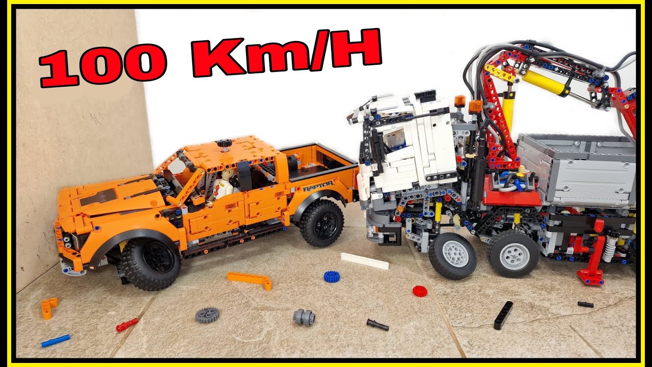 Lego Technic Ford Raptor VS Truck Mercedes Arocs ⚠️ 100 Km/H ⚠️ Lego Technic CRASH test