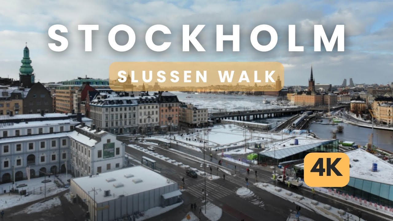 Stockholm Slussen Winter Walk 🇸🇪 | Quiet City Walk in 4K