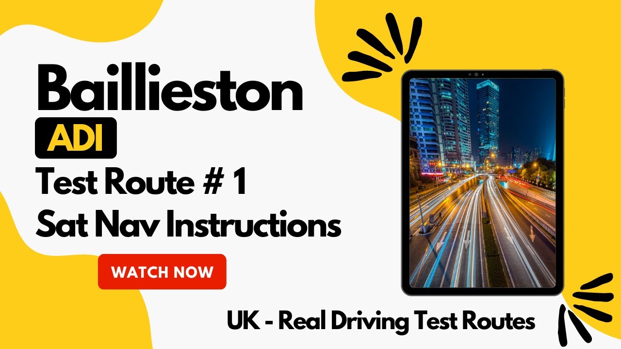 Baillieston   Approved driving instructor ADI Test Route   with Sat Nav   Route 1