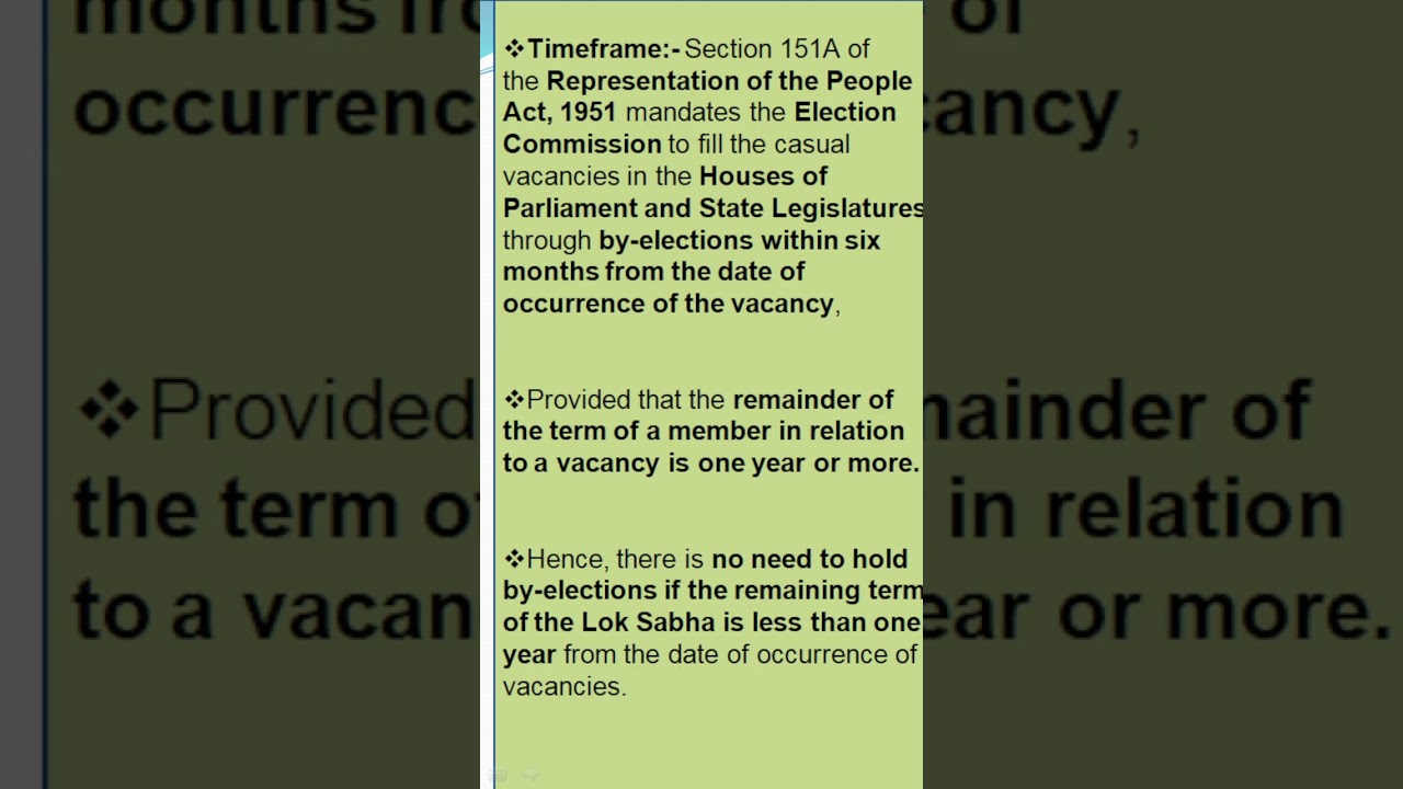 What is Bypolls (By-Elections) ?? ECI has announced bypoll to across six states. #eci #electionnews