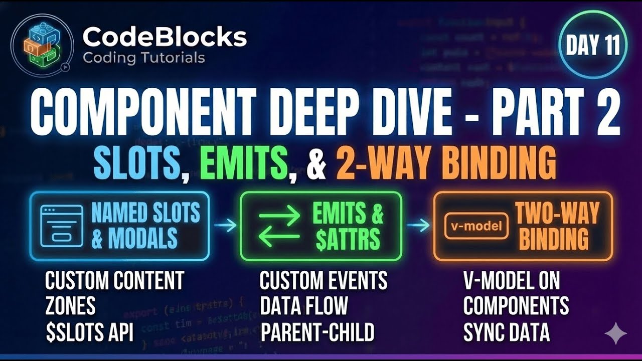Vue 3 Advanced Components: Modals, Emits & Custom Two-Way Binding | Day 11
