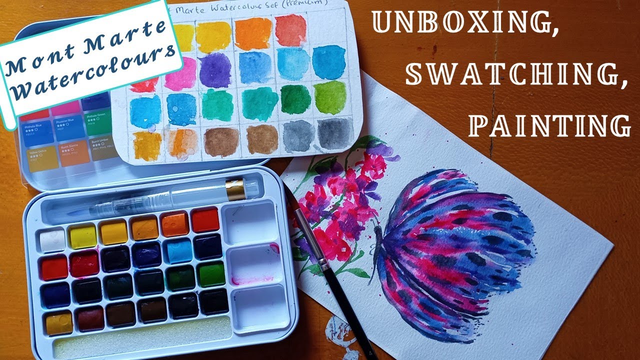 Unboxing Mont Marte Premium Watercolors @MontMarteArt #unboxing #swatching
