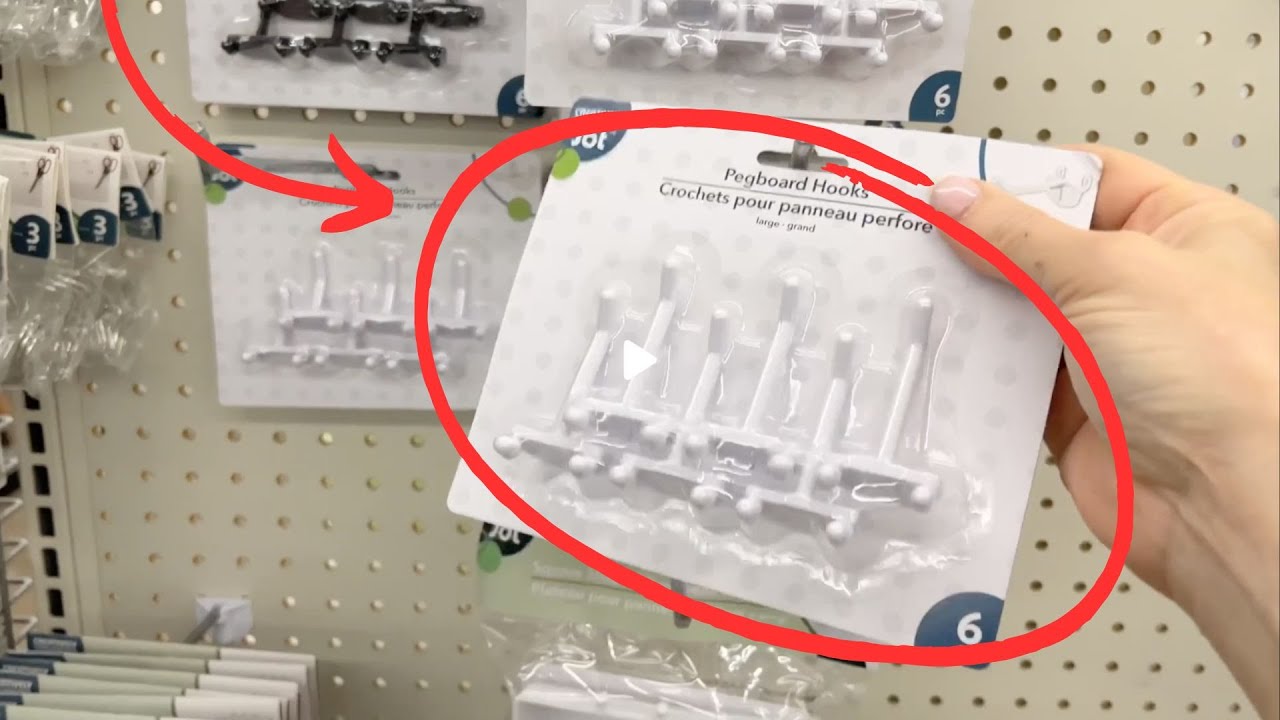 Приобретите крючки для перфорированной доски за 1 доллар в магазине Dollar Tree — это гениальные ...