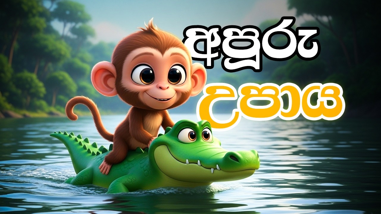අපූරු උපාය (නුවණැති වඳුරා සහ කපටි කිඹුලා) - Sinhala Cartoon | Kids Stories Sinhala