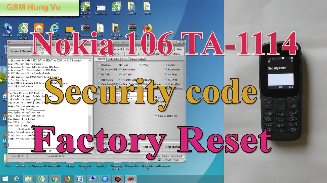 Factory Reset Nokia 106 TA-1114 Forgot Security Code done.