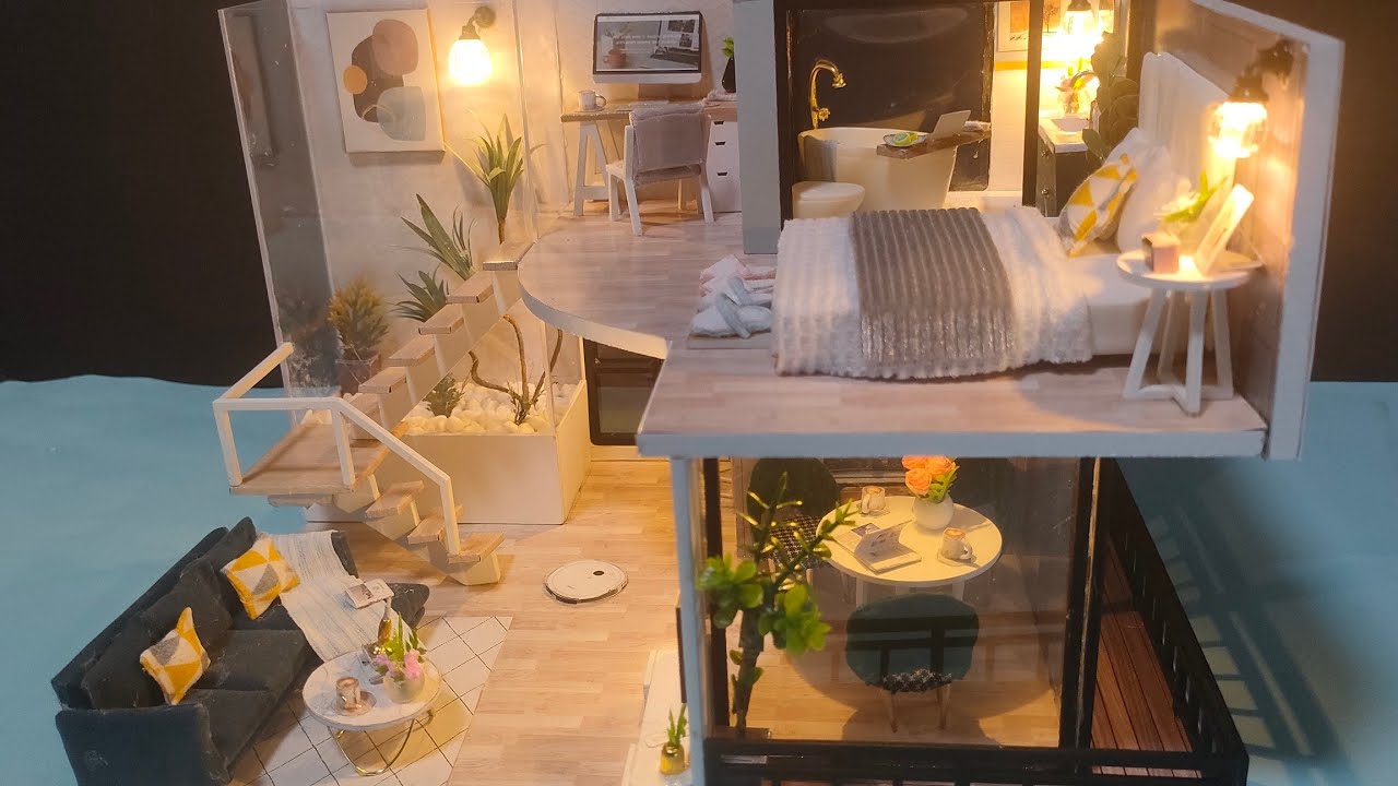 Diy Miniature dollhouse kit The satisfied time / connecting the wires