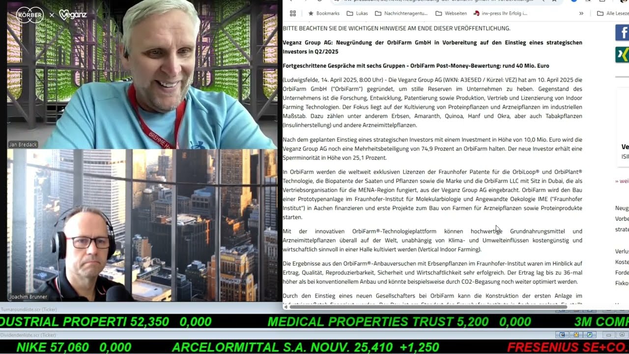 SmallCap-Investor Interview mit Jan Bredack, Vorstandsvorsitzender der Veganz Group (WKN A3E5ED)