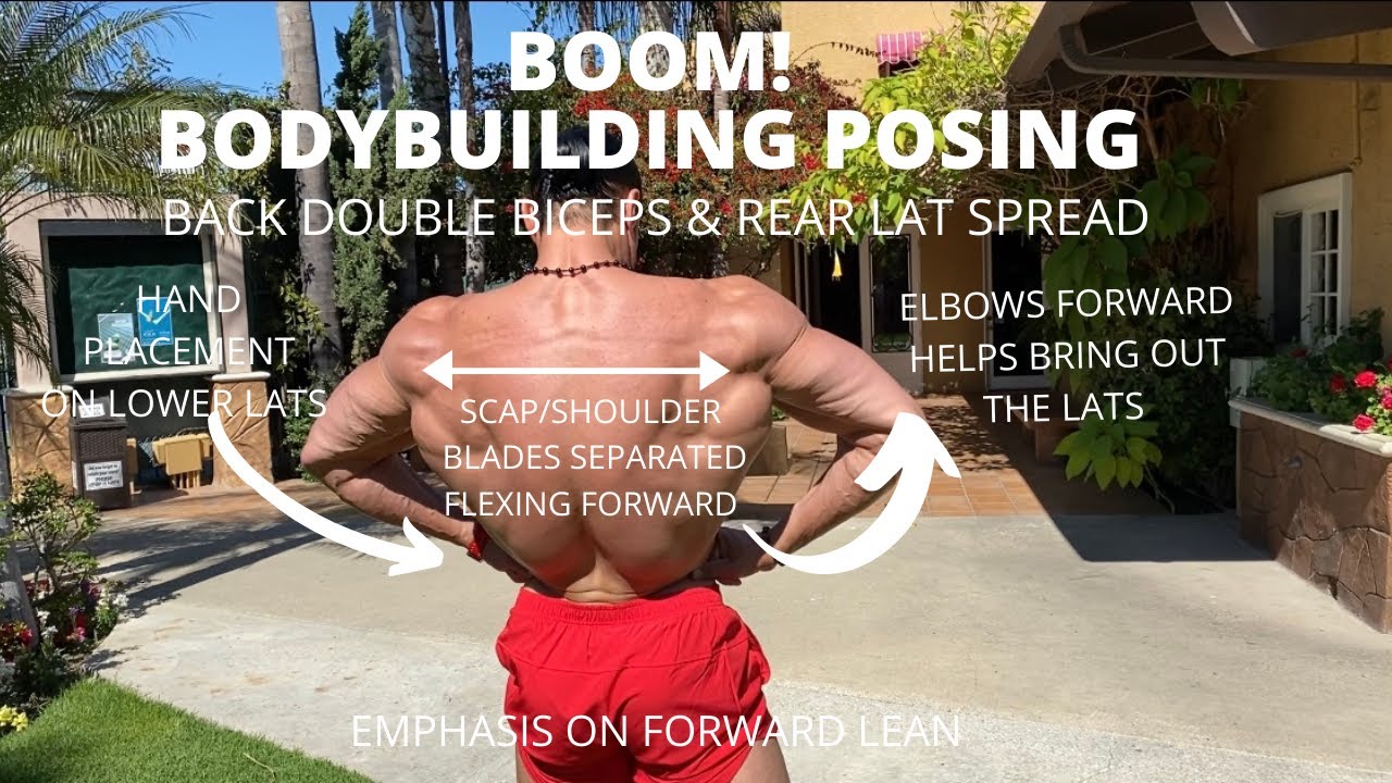 Boom!|  Bodybuilding Posing/ Back Double Biceps and Rear Lat Spread