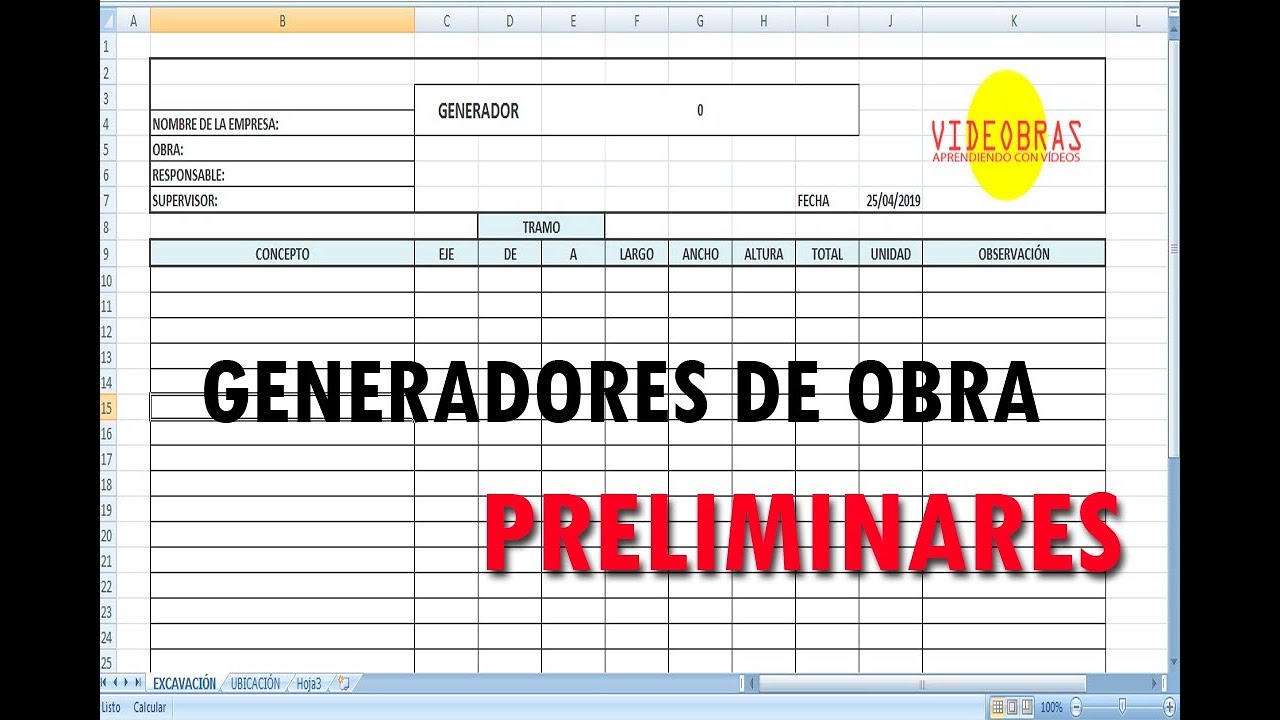 GENERADORES DE OBRA - PRELIMINARES