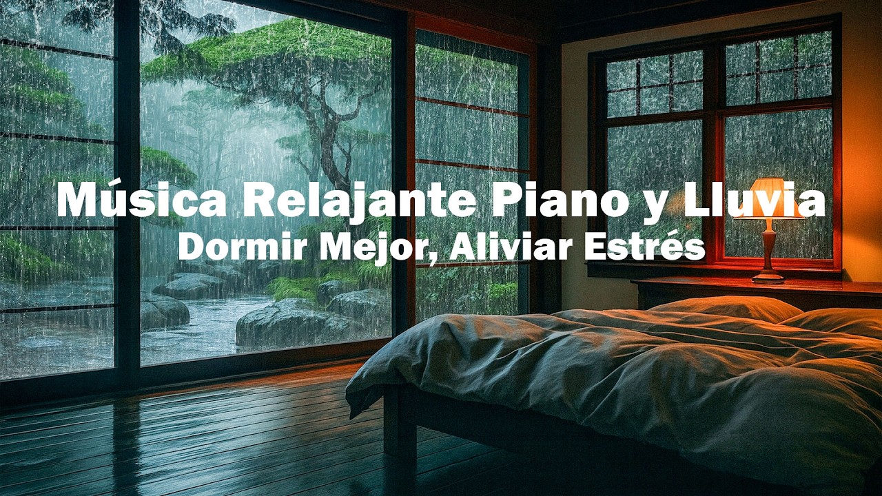Música Relajante para Dormir – Descanso Total & Sueño Profundo con Piano Sereno y Lluvia Constante