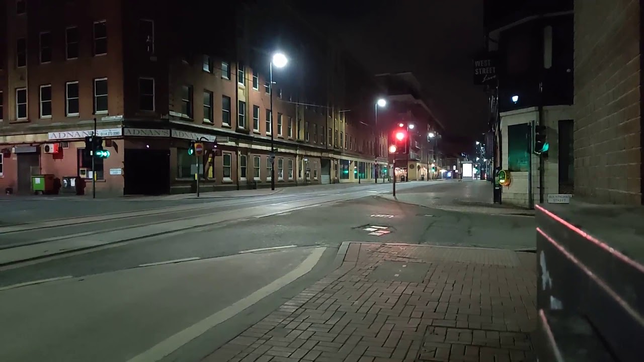 Saturday night on West Street, Sheffield under lockdown
