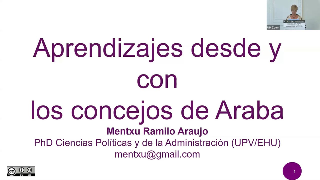Aprendizajes desde y con los concejos de Araba. Mentxu Ramilo Araujo