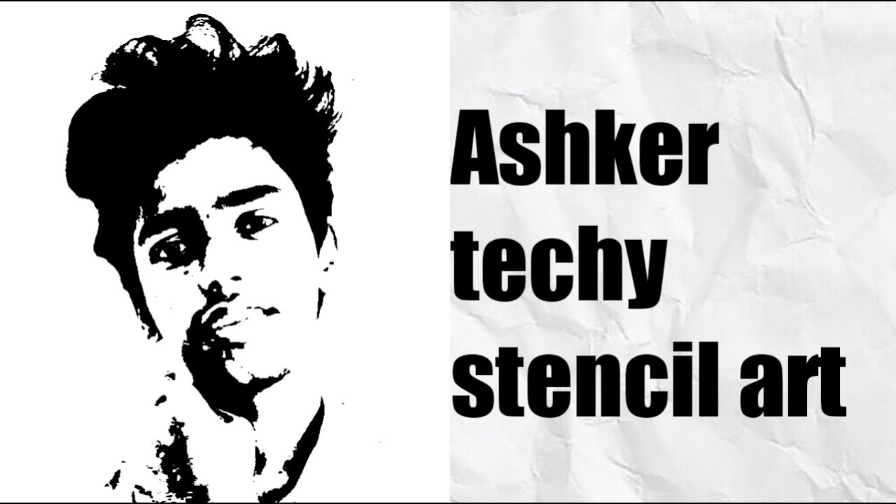 How to draw stencil Potrait of Ashker techy #ashkertechy stencil potrait of ashker techy