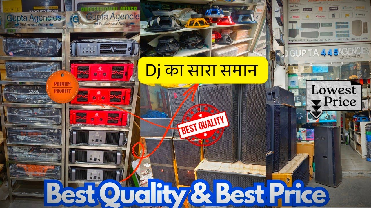 Wholesale Dj speaker, Amplifer, hf, Mixer, mic etc. Shop outlet  | Dj wholesale Market Delhi 