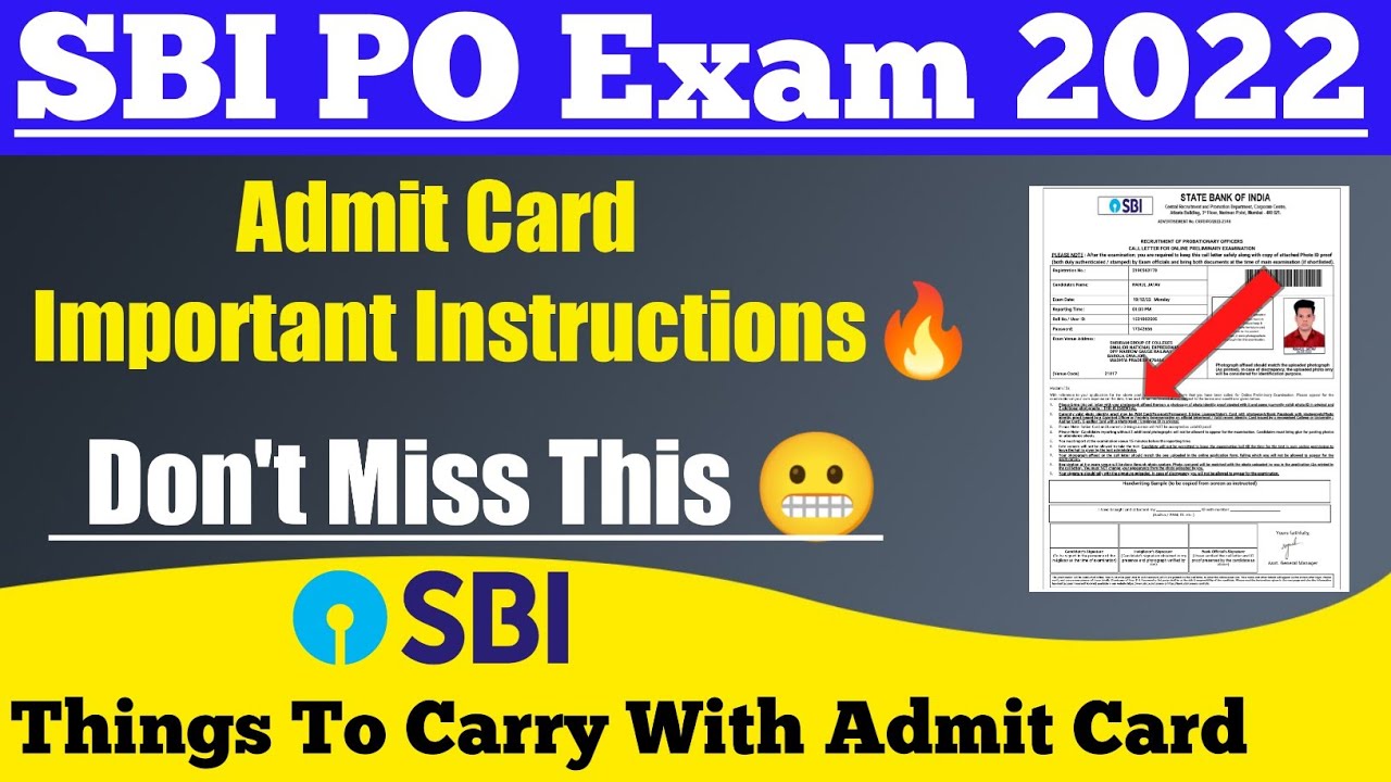 SBI PO Admit Card Important Instructions🔥 | What to carry with your SBI PO Prelims Admit Card | S...