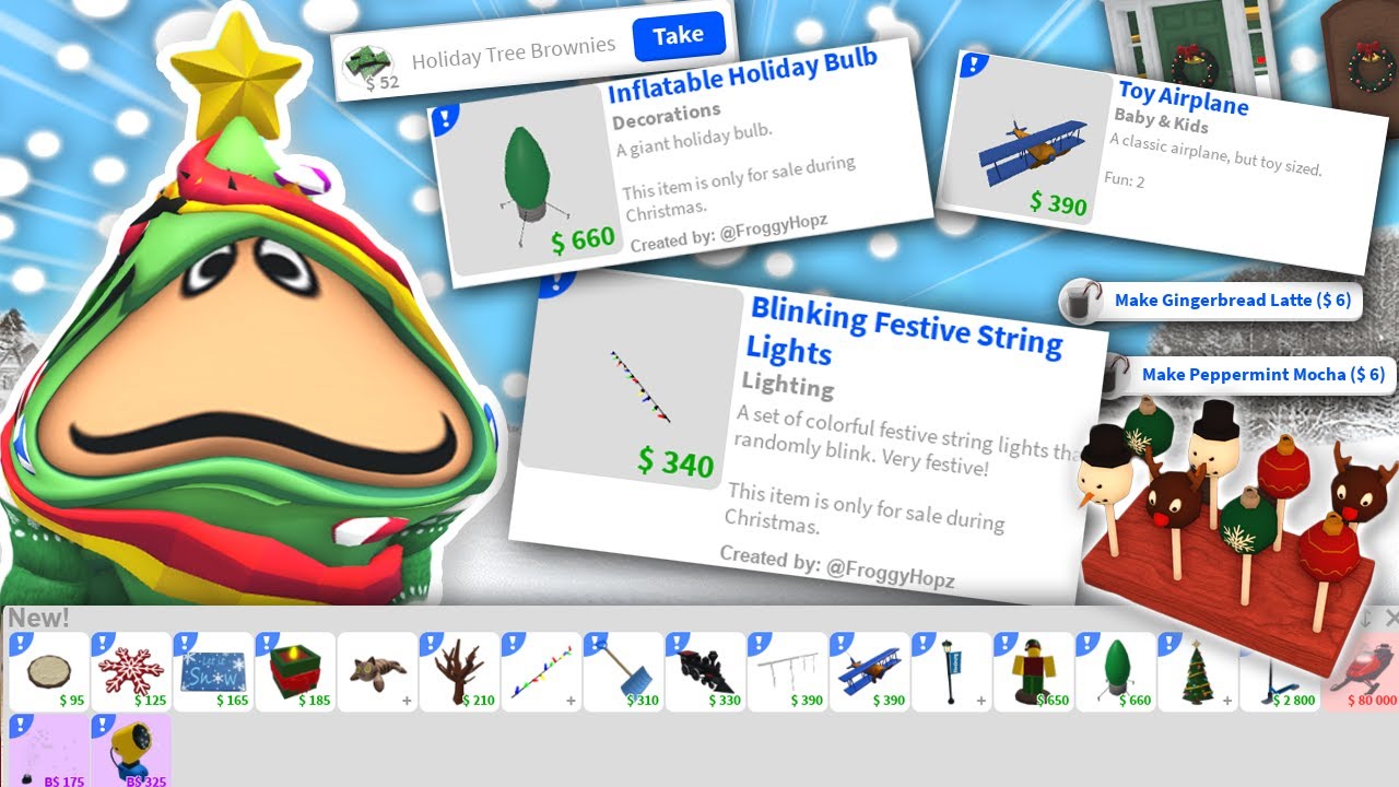 THE NEW BLOXBURG CHRISTMAS UPDATE... new lights, toys, food, vehicles and more!