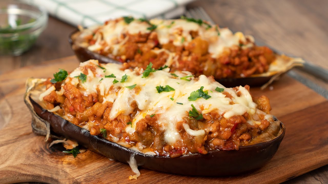 Cómo Hacer Berenjenas Rellenas de Carne Picada. Receta Fácil y Deliciosa