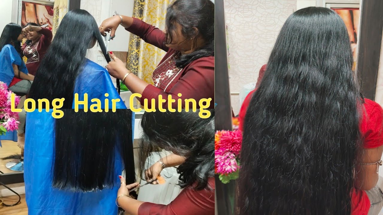 Long Hair Cut/It is very difficult to cut big hair/the procedure for cutting big hair is different