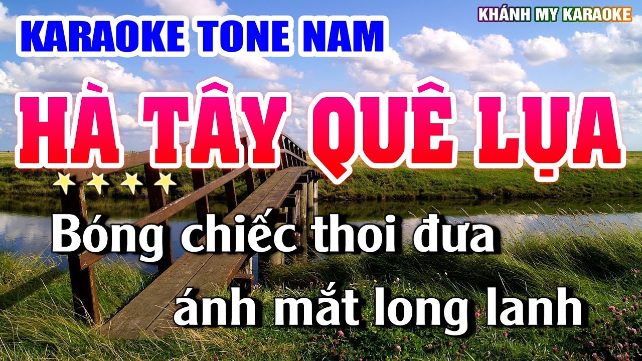 Hà Tây Quê Lụa Karaoke Tone Nam Nhạc Sống Khánh My | Dễ Hát Nhất