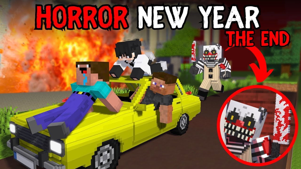Run! Minecraft HORROR NEW YEAR PARTY😨 The End!
