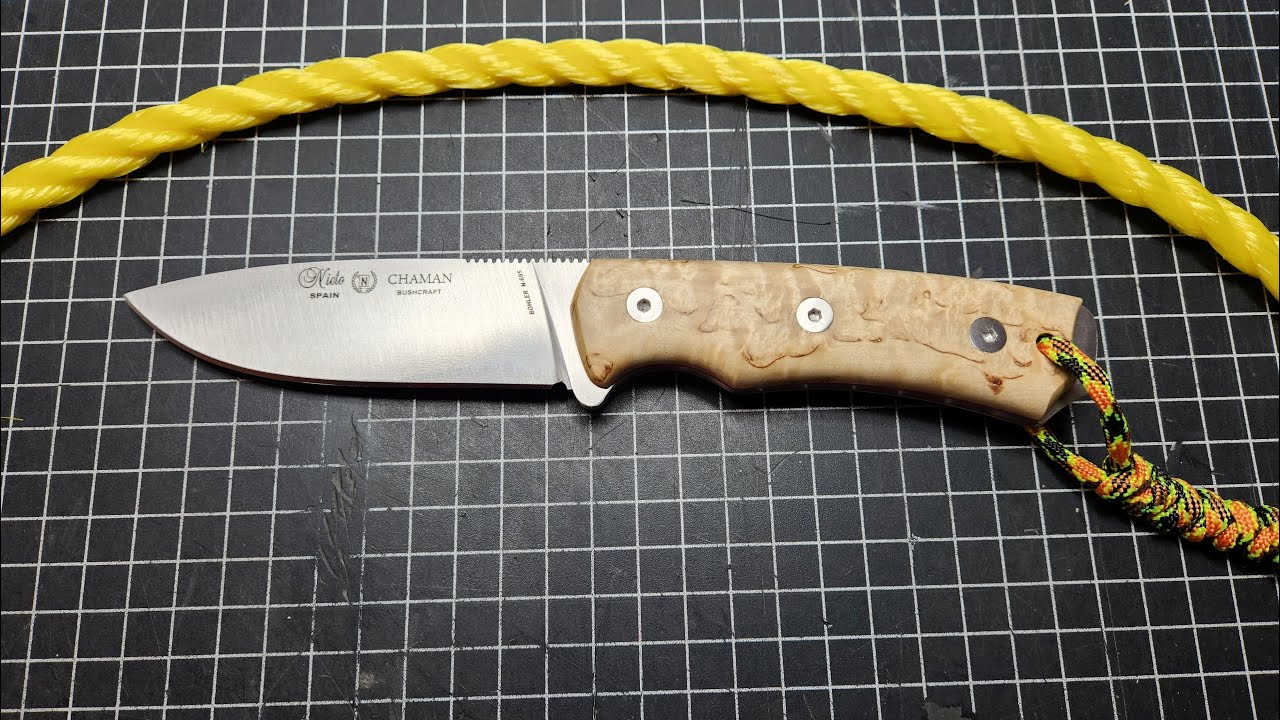 Nieto Chaman Bushcraft en Acero Bohler N695 (Test de Retencion de Filo)