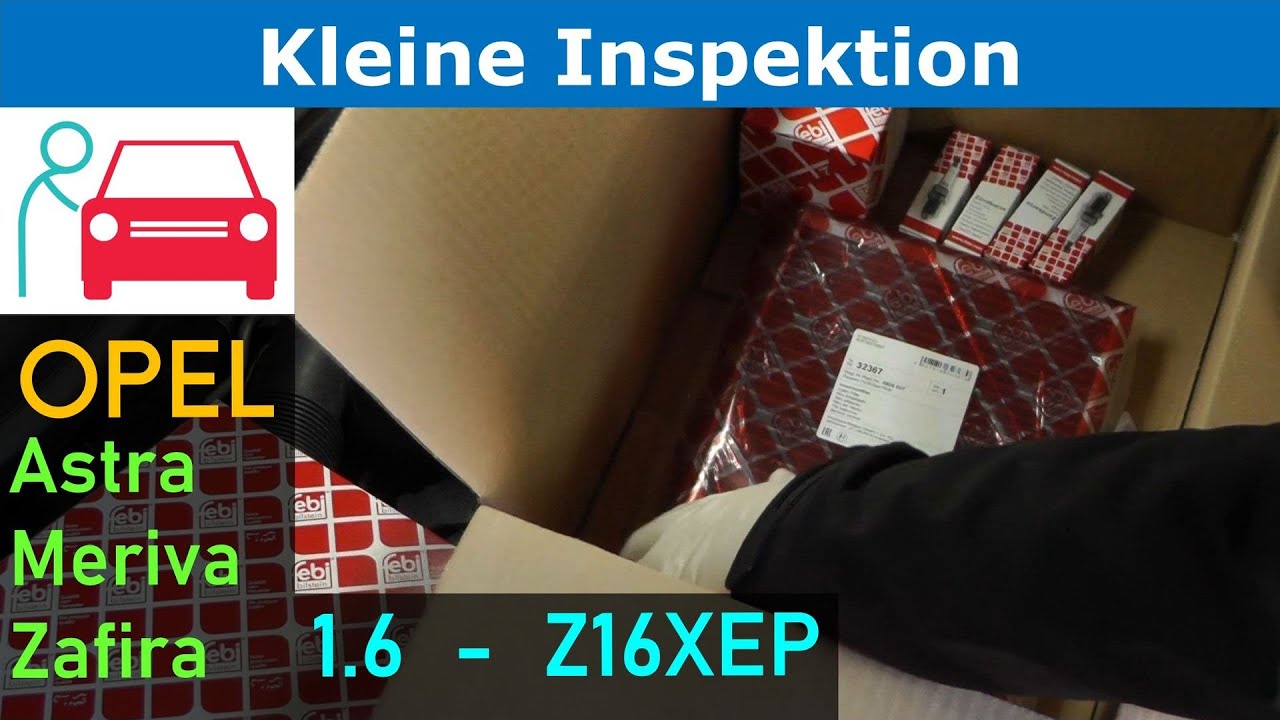 Kleine Inspektion (Ölwechsel, Zündkerzen, Innenraumfilter, Luftfilter) beim Opel Astra H 1.6