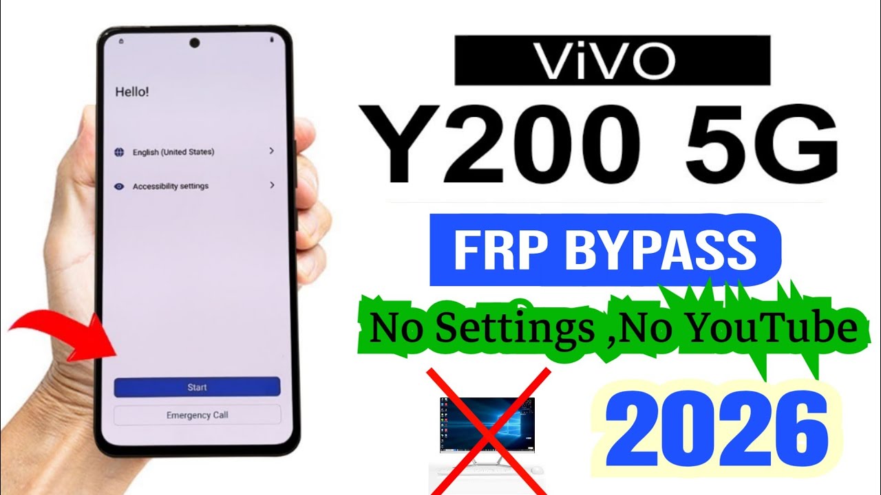 Vivo Y200, Y200E 5G Frp Bypass 2026 // Without Pc 