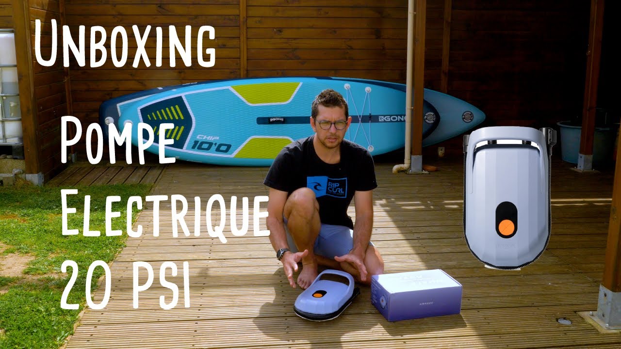 🇫🇷 Pr&eacute;sentation Pompe Electrique pour gonfler ta planche de Stand Up Paddle &agrave; 20PSI Airbank D6