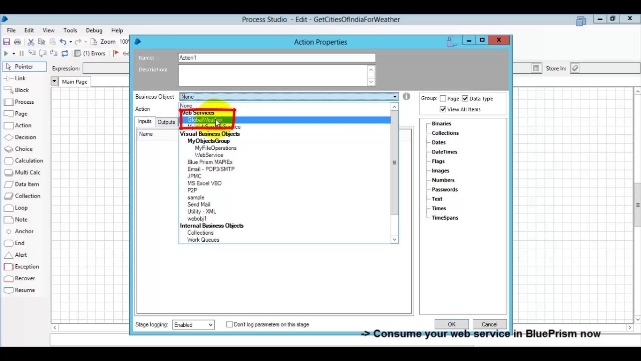 Consume WebService in BluePrism