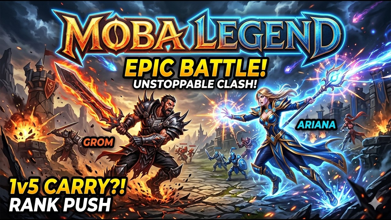 1v5 CARRY?! 😱 Grom is Actually UNSTOPPABLE | MOBA Legend Rank Push