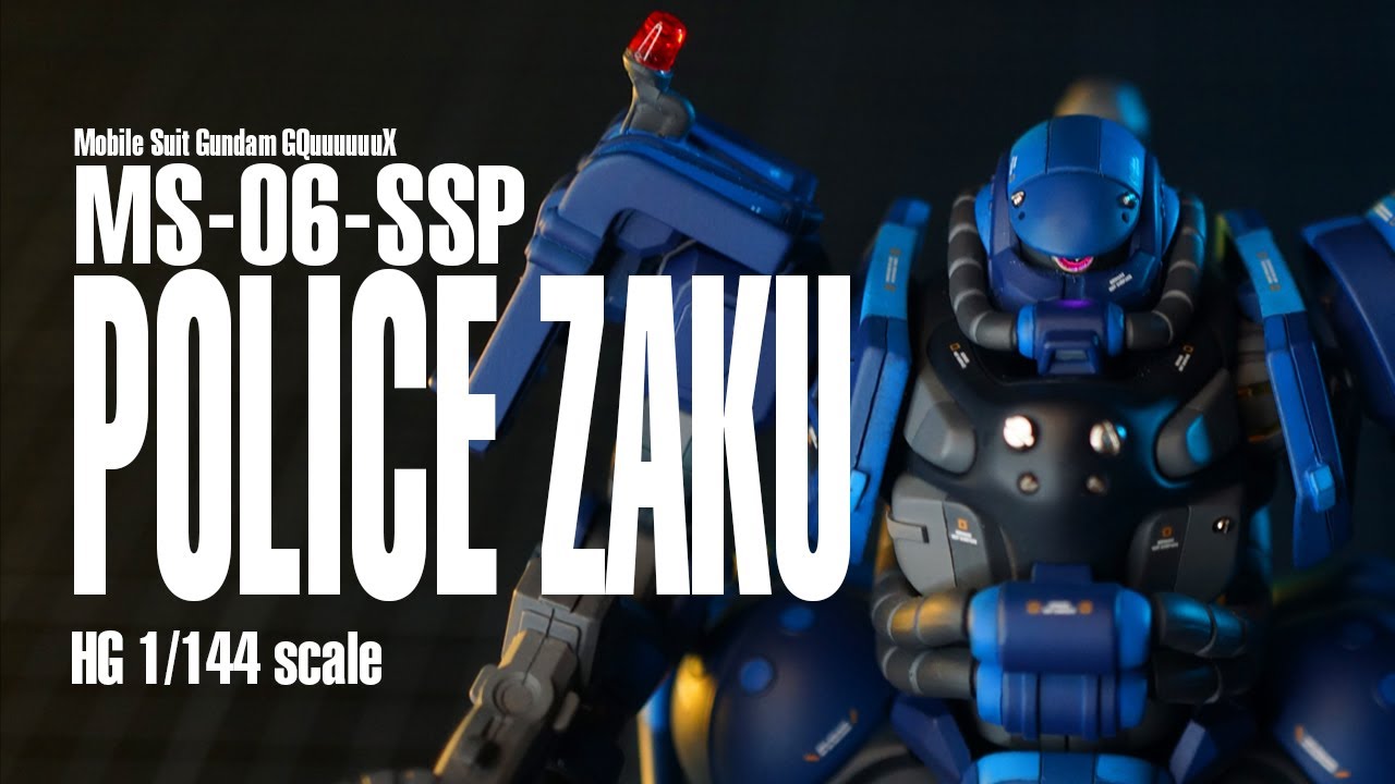 パトランプを回す！機動戦士Gundam GQuuuuuuX HG軍警ザクを全塗装＆電飾で作る！【GUNPLA/ガンプラ全塗装57機目】I built the HG POLICE ZAKU.