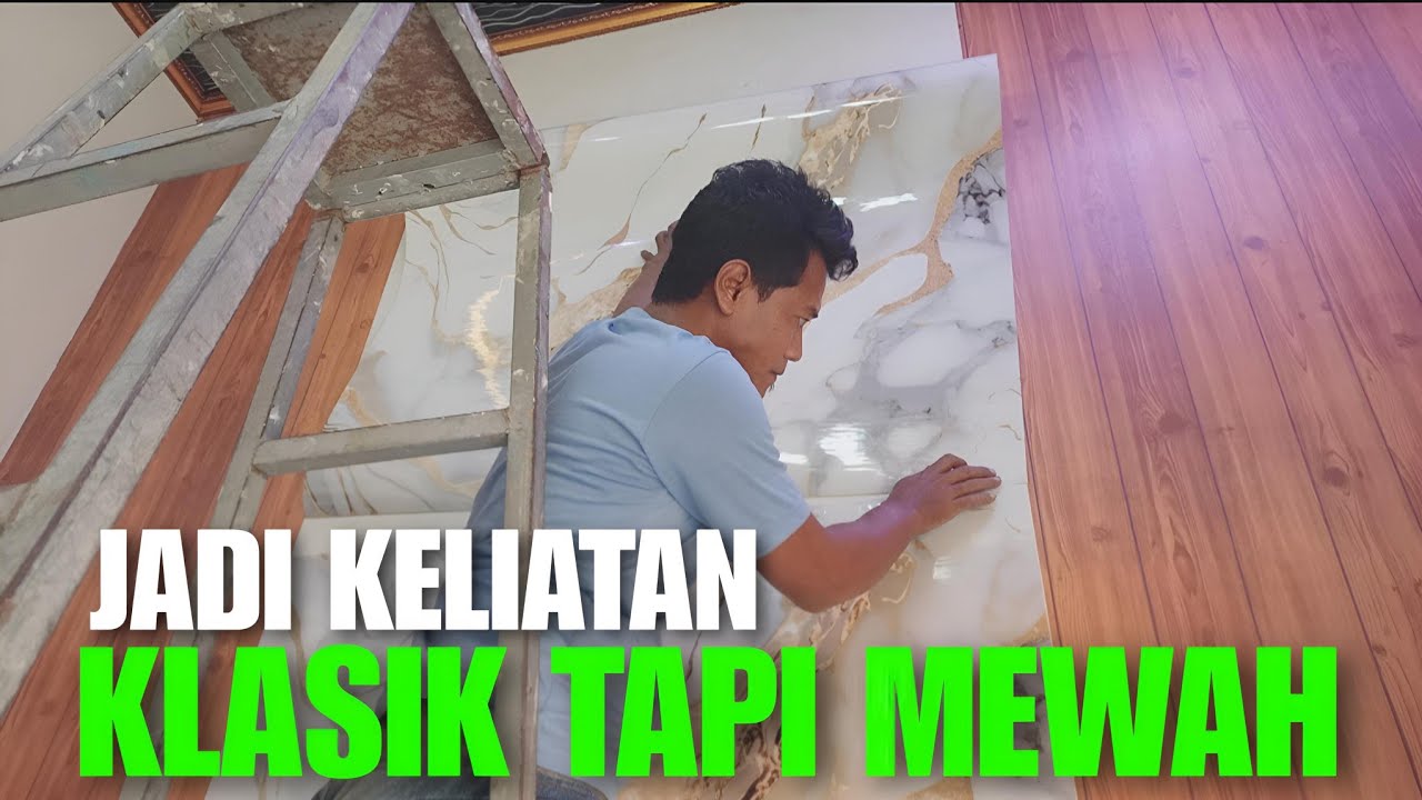 Proses ganti dan pasang Wallpaper dinding simpel mewah