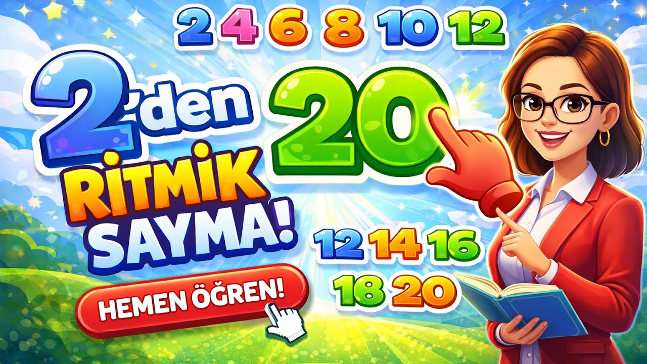 2’şerli Ritmik Sayma | 2’den 20’ye Kolay ve Eğlenceli Matematik (Öğretmen Anlatımı)