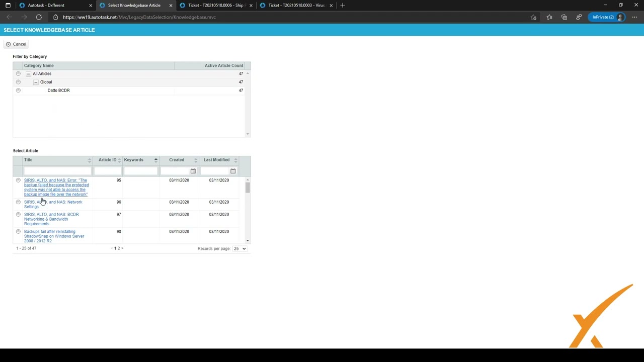 Autotask Checklists - Autotask Bootcamp Course 9.03