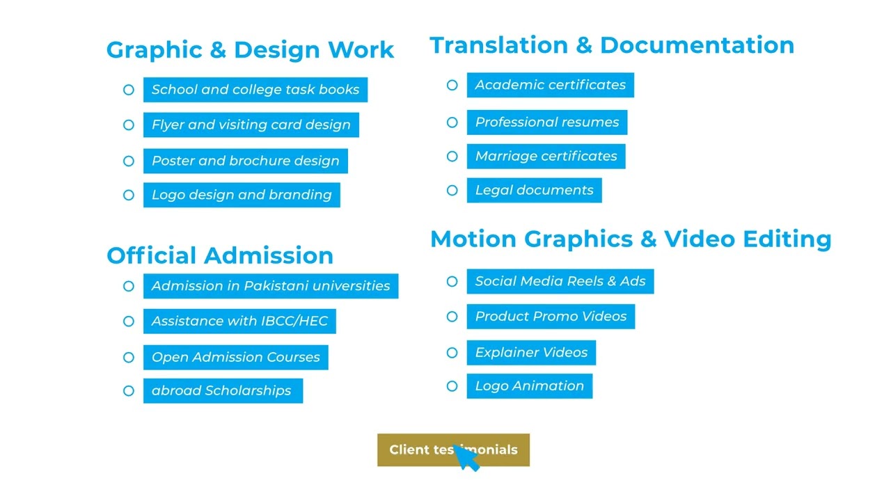 EYS Point | Graphic Design, Motion Graphics, Translation & Admissions Services