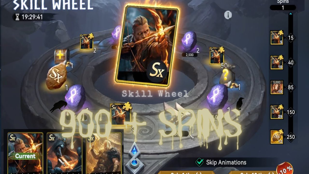 SKILL WHEEL | 900 + Spins | Viking Rise | Einherjar's Oath | Battle Role Shift | Arrow Of Truth |