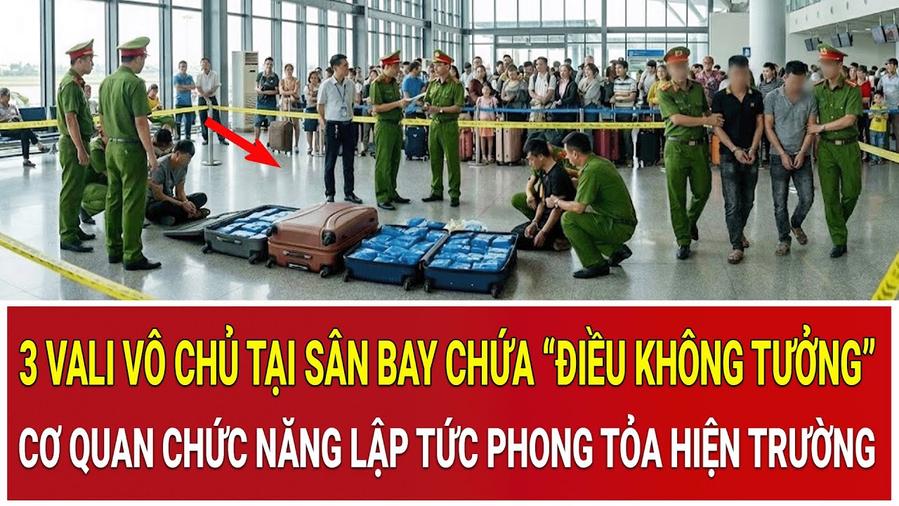 3 vali vô chủ tại sân bay chứa “điều không tưởng”, cơ quan chức năng lập tức phong tỏa hiện trường