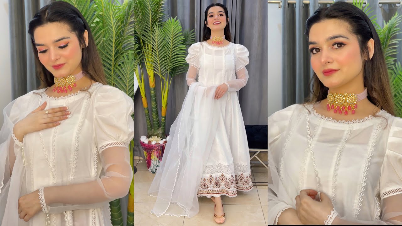 Pink & Silver Glittery Eyes Makeup || Makeup With white dress