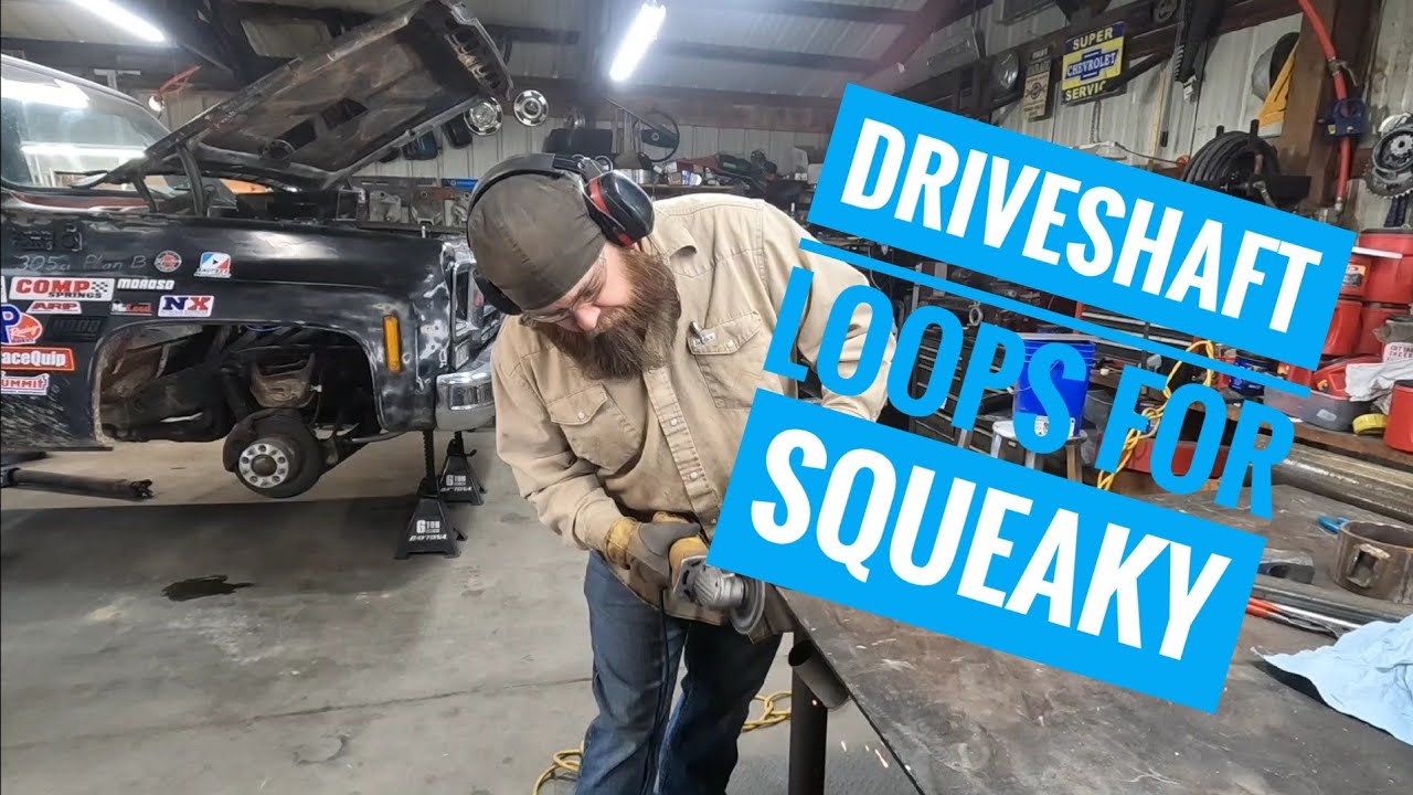 Fabricating drive shaft safety loops for Squeaky,  my 78 c10 stepside. #becauseracetruck