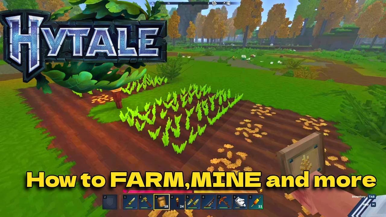 Hytale getting started how to do all the basics   Crafting, smelting mining farming, building and mo