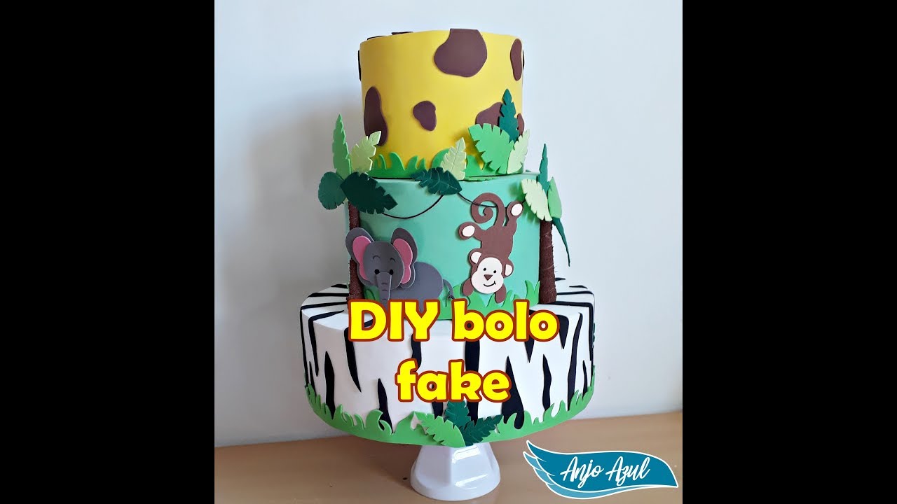DIY bolo fake Safari de EVA / Passo a passo/ Ateliê Anjo Azul