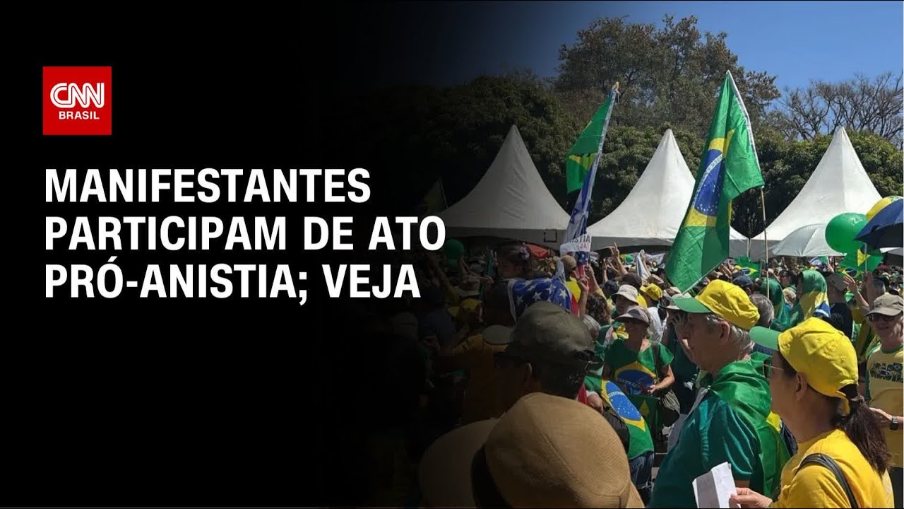 Manifestantes participam de ato pró-anistia na Paulista | AGORA CNN