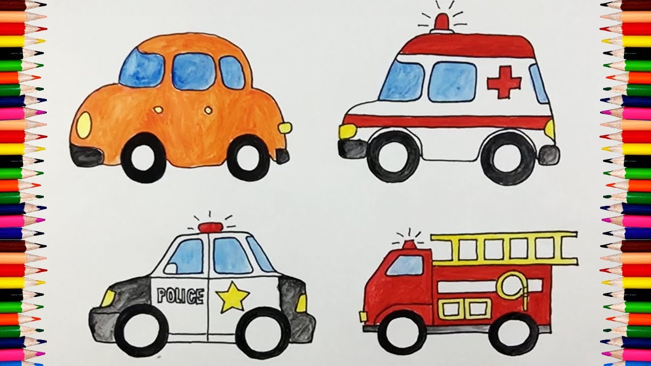 Drawing Vehicles/Drawing transport/Interesting coloring pages for baby
