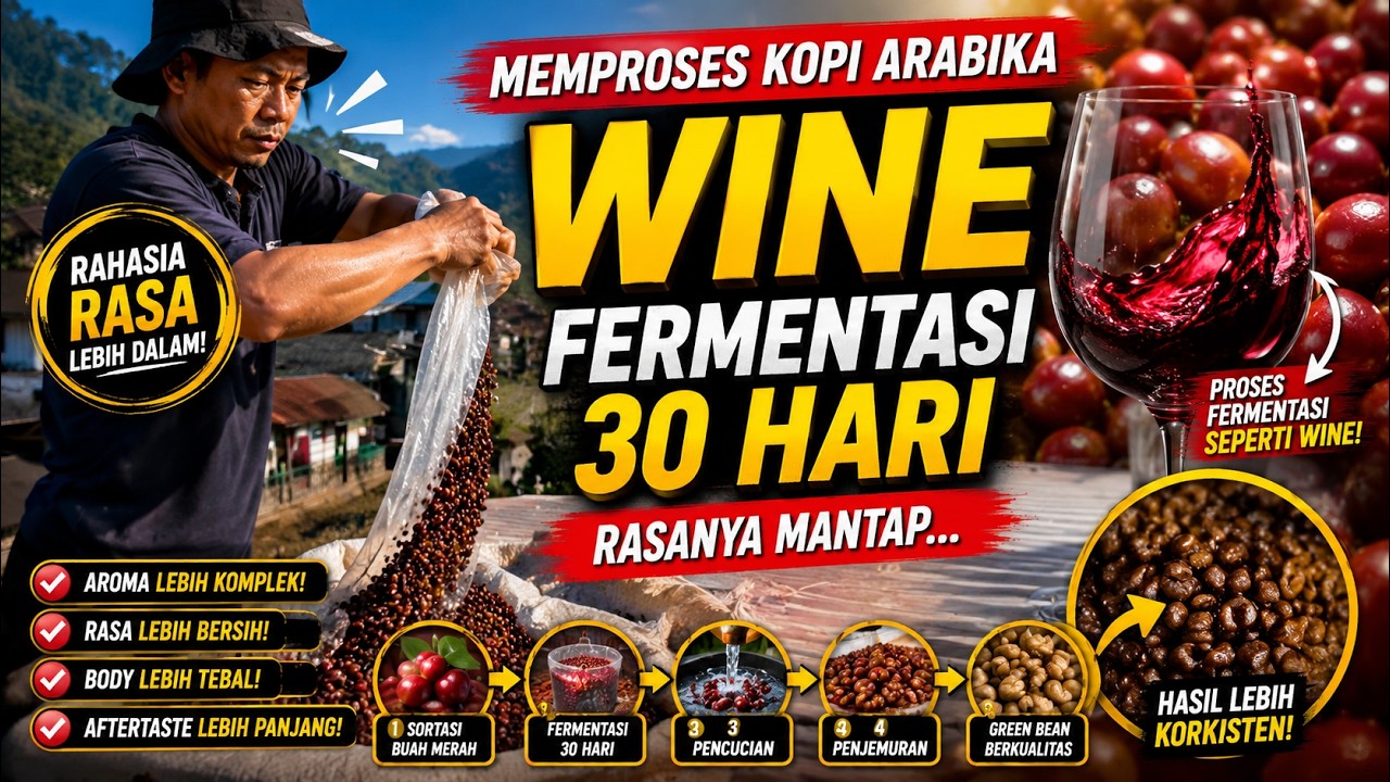 CARA PROSES KOPI WINE | proses vermentasi pada pengolahan kopi secara manual tradisional
