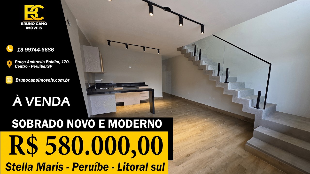 Sobrado NOVO e MODERNO excelente localização à venda na praia de - Peruíbe SP | Litoral Sul