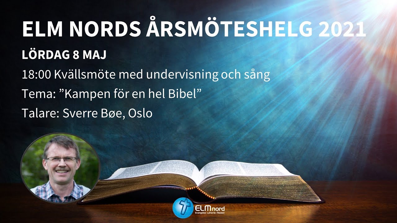 Kv&auml;llsm&ouml;te 18:00 - Sverre B&oslash;e, 8 Maj