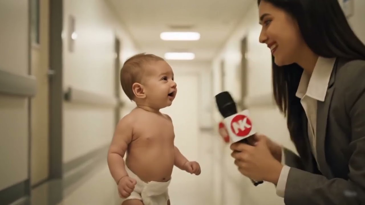 Cute baby vs Reporter 😂 ai baby Funny interview video 🎥 ai baby interview and Talking 