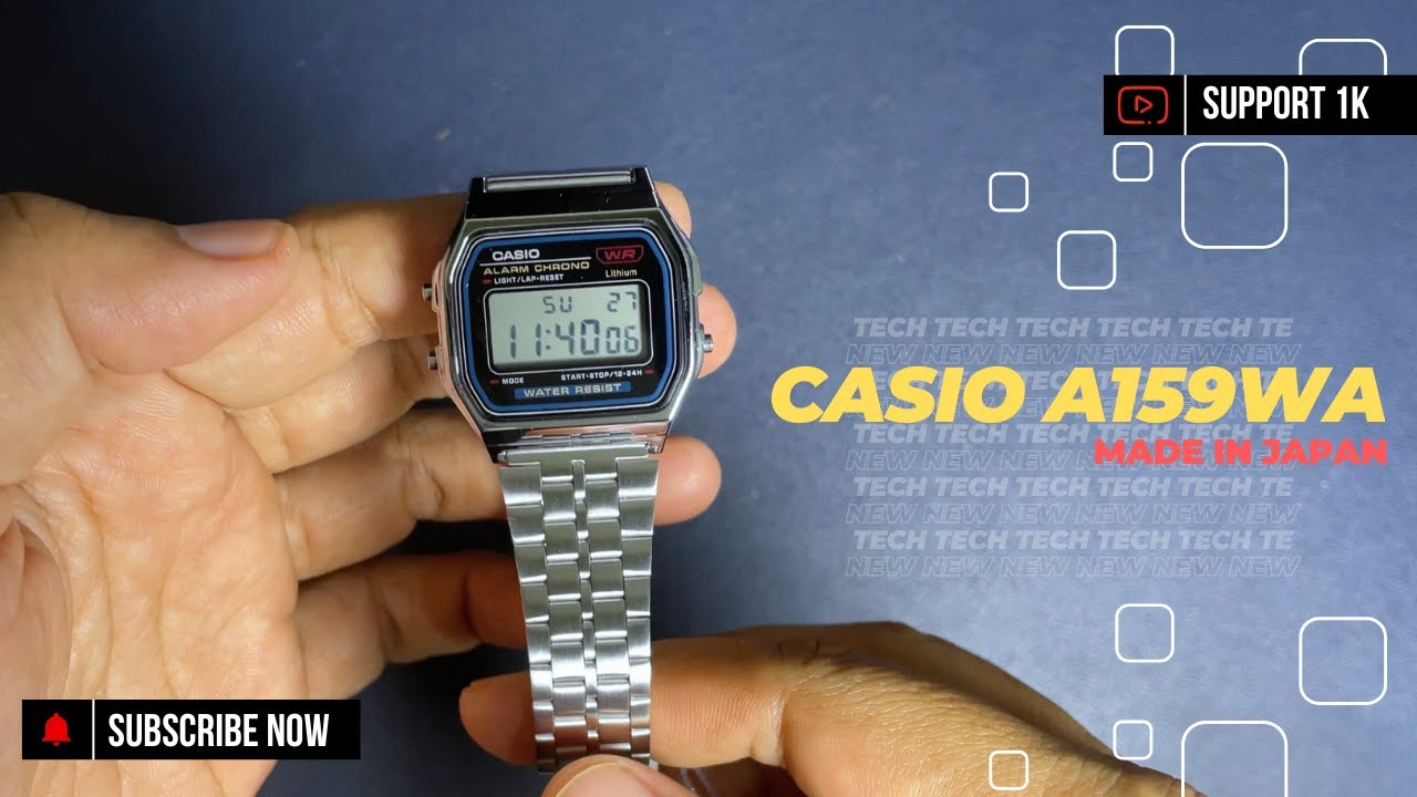 Jam tangan Casio A159WA-NIDF,  Retro Style  #casio #unboxingbarang