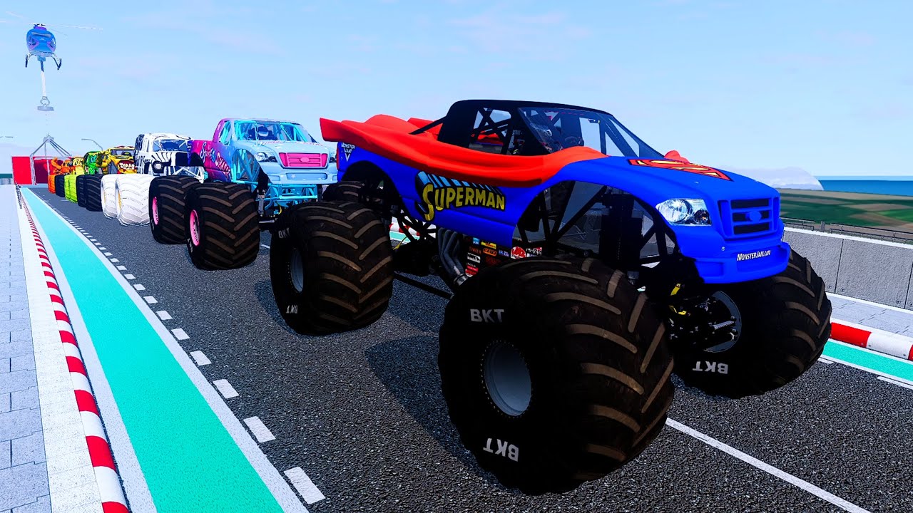 Epic High Speed monster trucks jumps & crashes #009 | BeamNG Drive